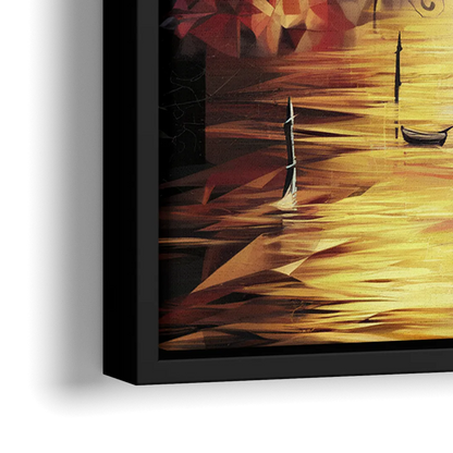 Oxford Cityscape Sunset - Close-Up Black Frame Canvas
