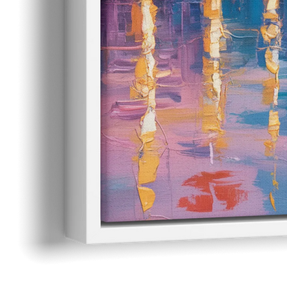 Vancouver City Lights - Close-Up White Frame Canvas