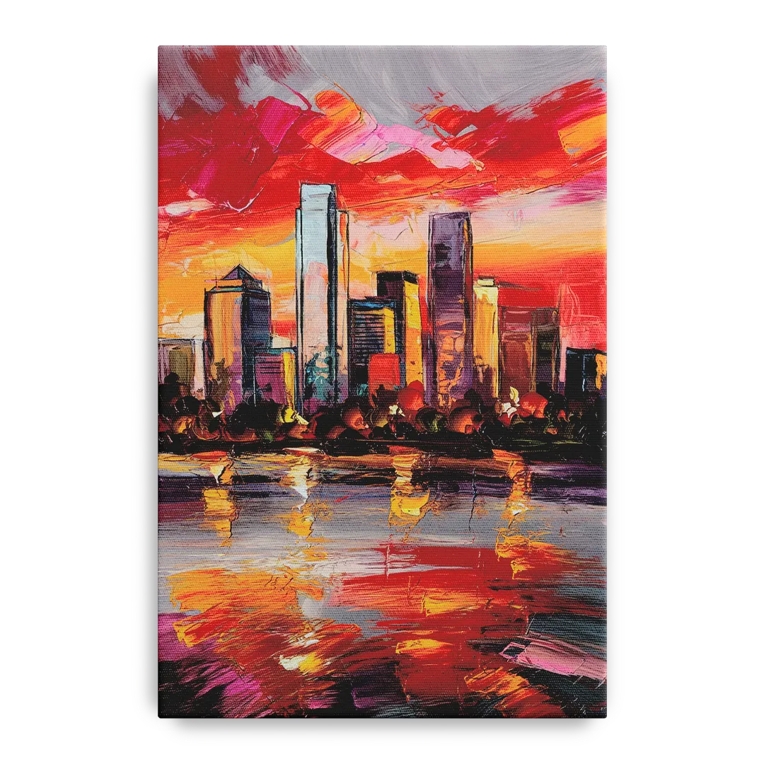 Plano Skyline Sunset - Canvas Wall Art