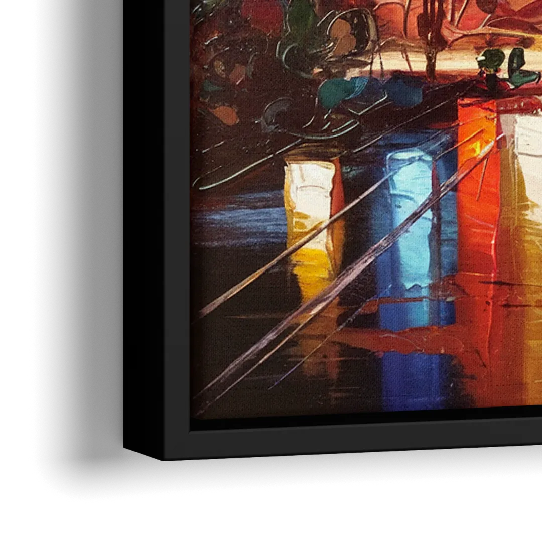 Phoenix Sunsets Over the City - Close-Up Black Frame Canvas