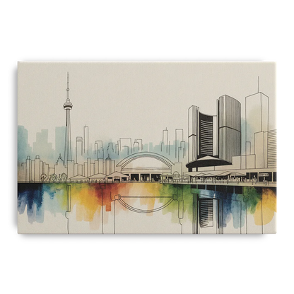 St Lawrence Skyline Market Scene - Canvas Wall Art