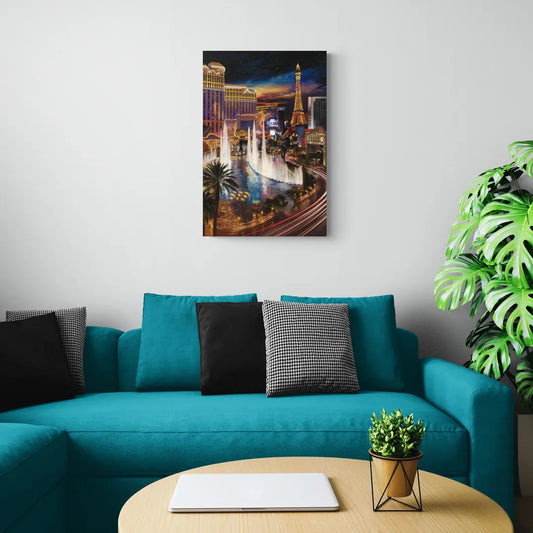Las Vegas Nightscape - Canvas Wall Art Living Room