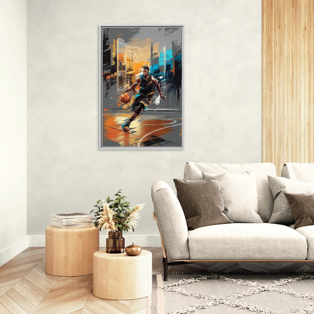 Irving Basketball Legacy - Living Room White Frame Canvas