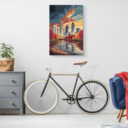 Atlanta Skyline in Autumn - Canvas Wall Art Living Room