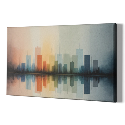 Vancouver Color Skyline - Canvas Print Art Sides