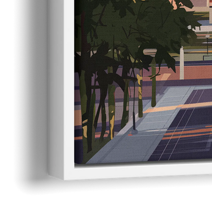 Boise Capitol Building View - Close-Up White Frame Canvas