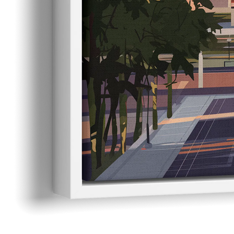 Boise Capitol Building View - Close-Up White Frame Canvas