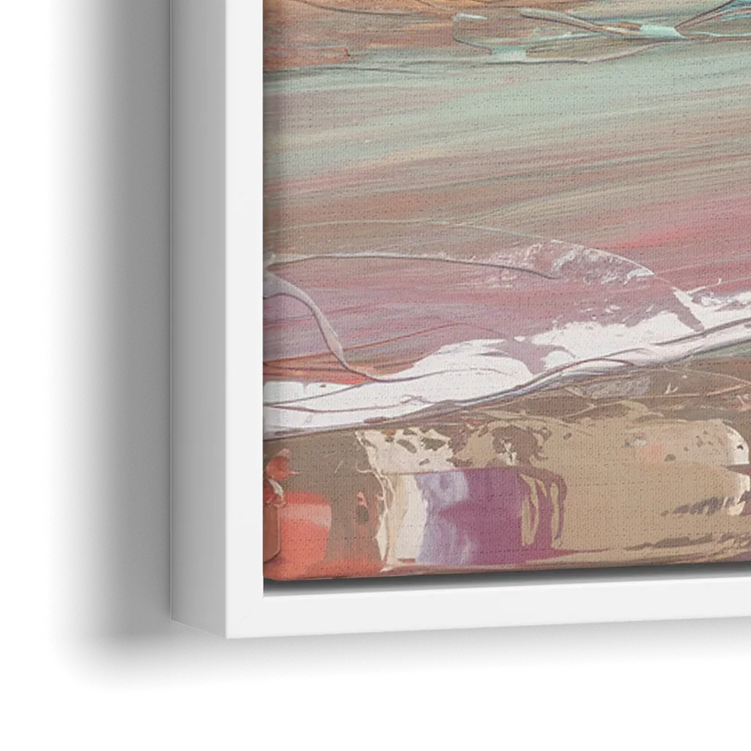 Huntington Beach Surfing Scene - Close-Up White Frame Canvas