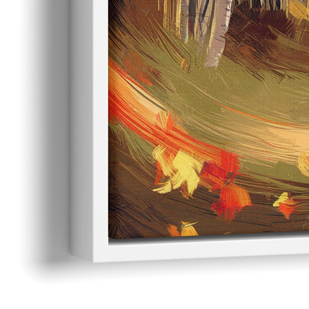 Aspen Quaking Leaves - Close-Up White Frame Canvas