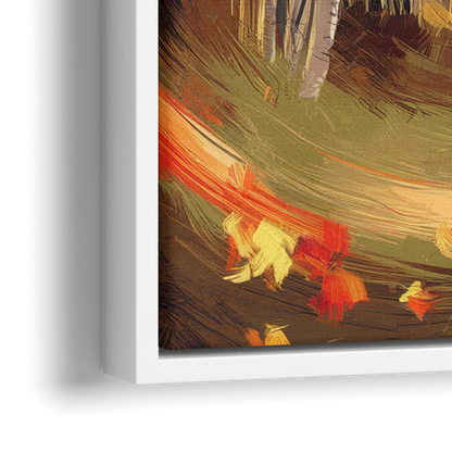 Aspen Quaking Leaves - Close-Up White Frame Canvas