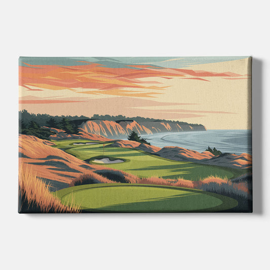 Bandon Golf Course Panorama - Canvas Wall Art