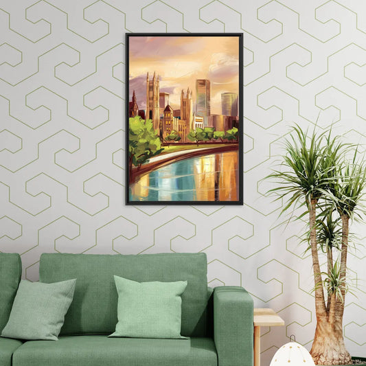 Fort Wayne Historic Landmarks Heritage - Living Room Black Frame Canvas