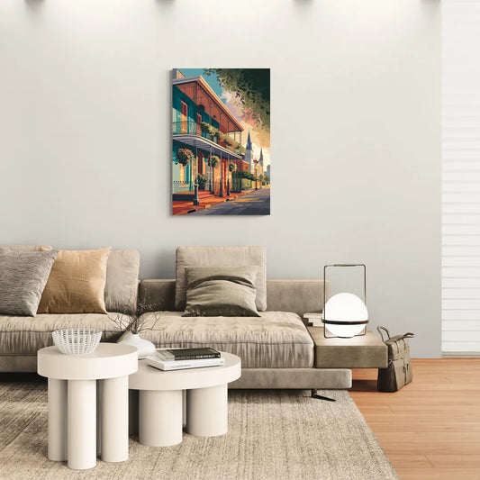 New Orleans Historic Architecture - Canvas Wall Art Living Room