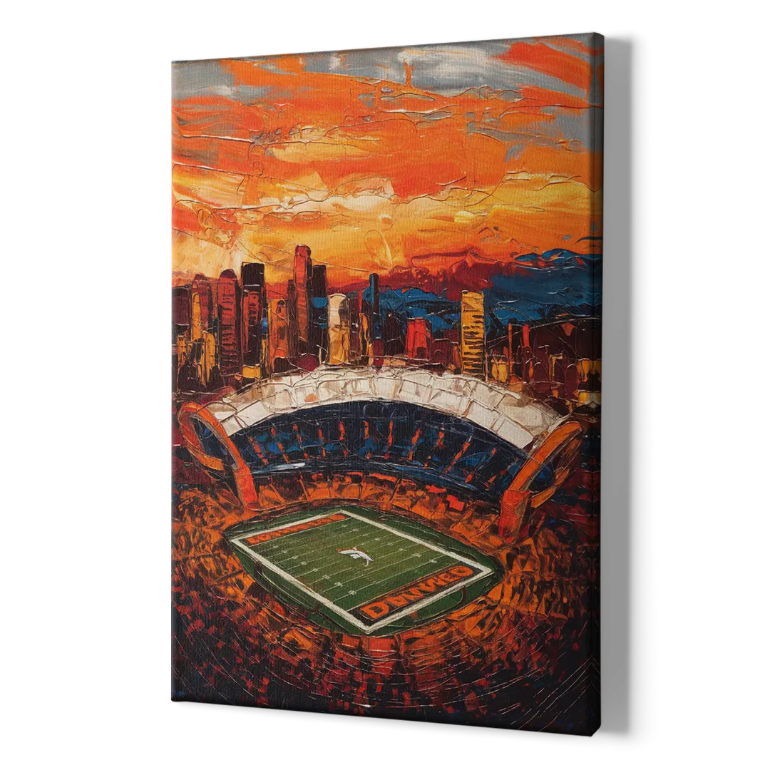 Denver Broncos Stadium - Canvas Print Art Sides