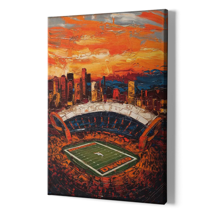 Denver Broncos Stadium - Canvas Print Art Sides