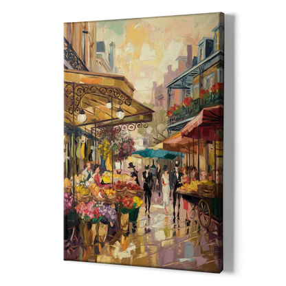 New Orleans French Market Charm - Canvas Print Art Sides