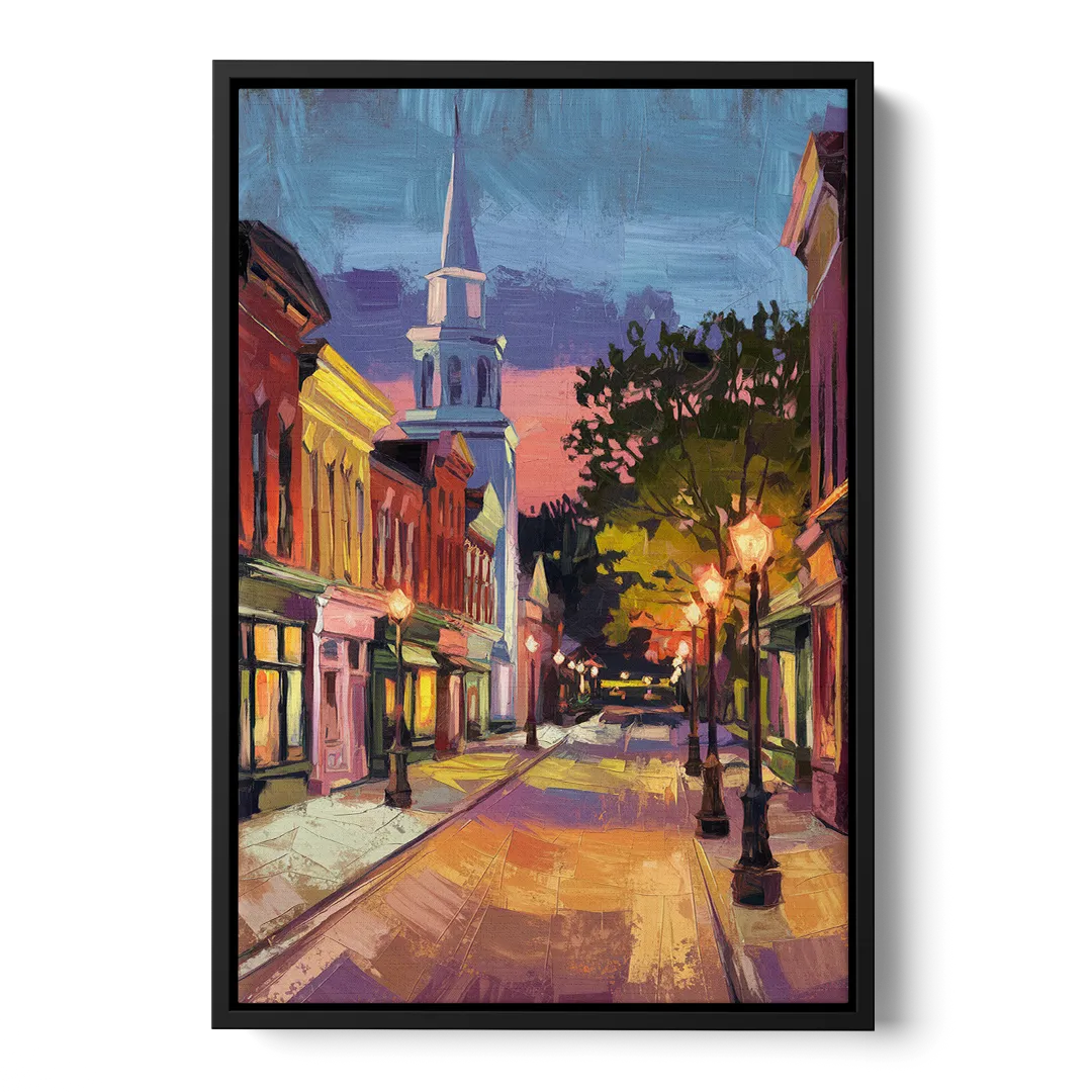 Burlington Historic Downtown - Black Frame Canvas
