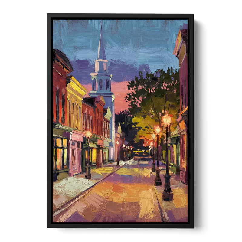 Burlington Historic Downtown - Black Frame Canvas