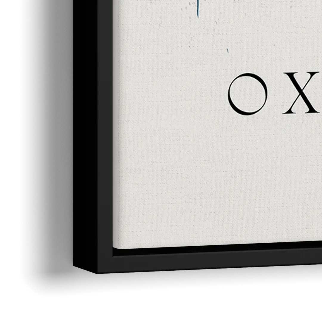 Oxford Skyline Panorama - Close-Up Black Frame Canvas