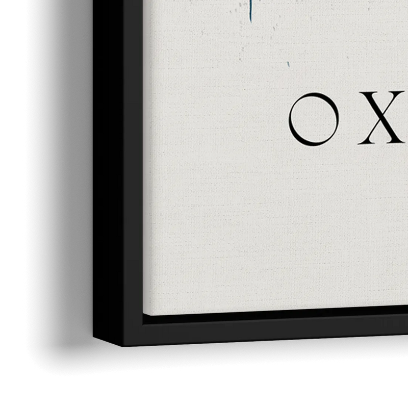 Oxford Skyline Panorama - Close-Up Black Frame Canvas