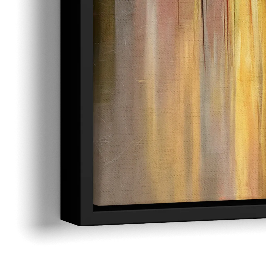 Houston Skyline Silhouette - Close-Up Black Frame Canvas