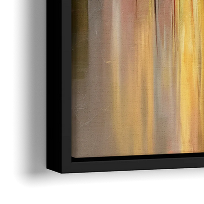 Houston Skyline Silhouette - Close-Up Black Frame Canvas