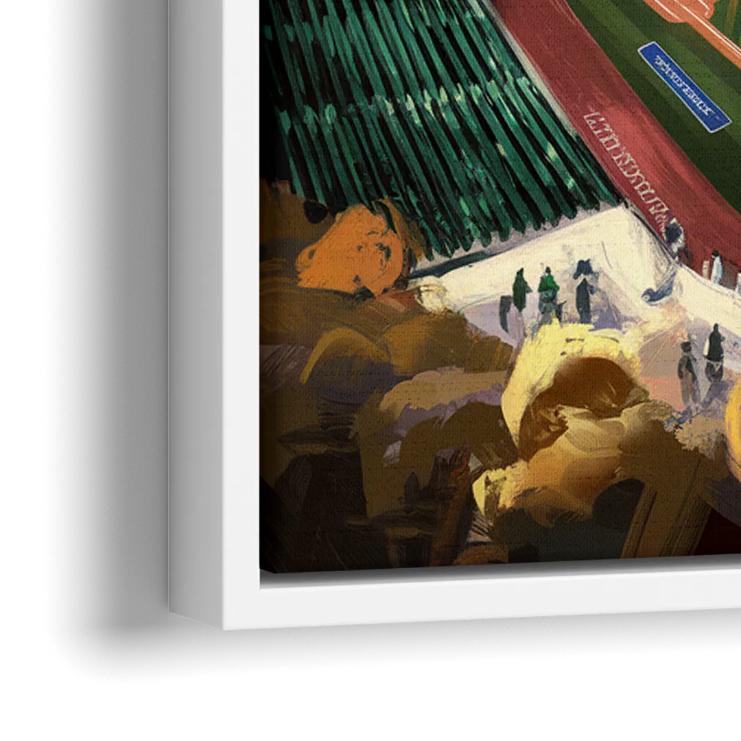 St. Petersburg Tropicana Field Scene - Close-Up White Frame Canvas