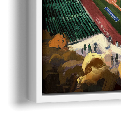 St. Petersburg Tropicana Field Scene - Close-Up White Frame Canvas