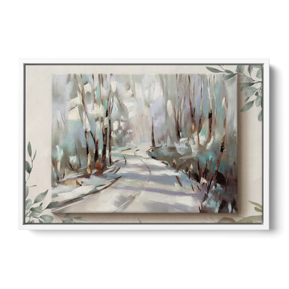 Sitka Tree Lined Trails - White Frame Canvas