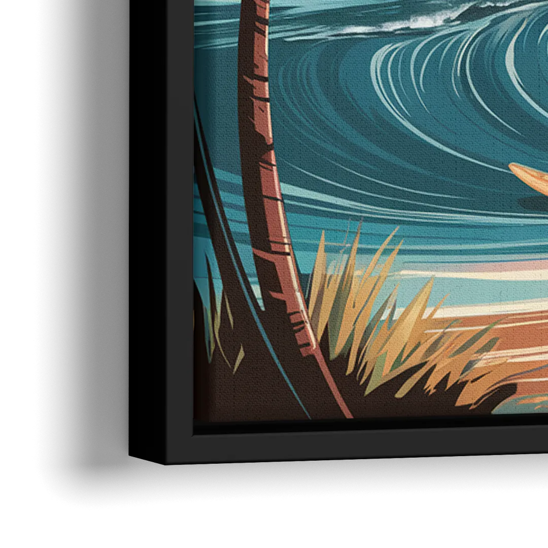 San Diego Surf Culture - Close-Up Black Frame Canvas