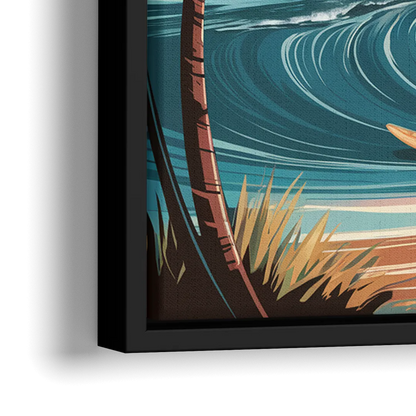 San Diego Surf Culture - Close-Up Black Frame Canvas