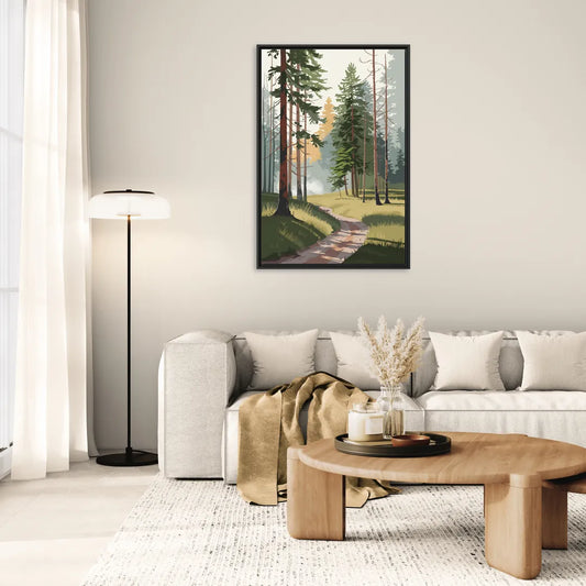Sitka Forest Serenity - Living Room Black Frame Canvas