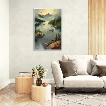 Sitka Wilderness Escape - Living Room White Frame Canvas