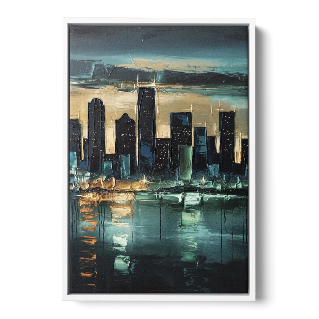 Houston Modern Aesthetic - White Frame Canvas