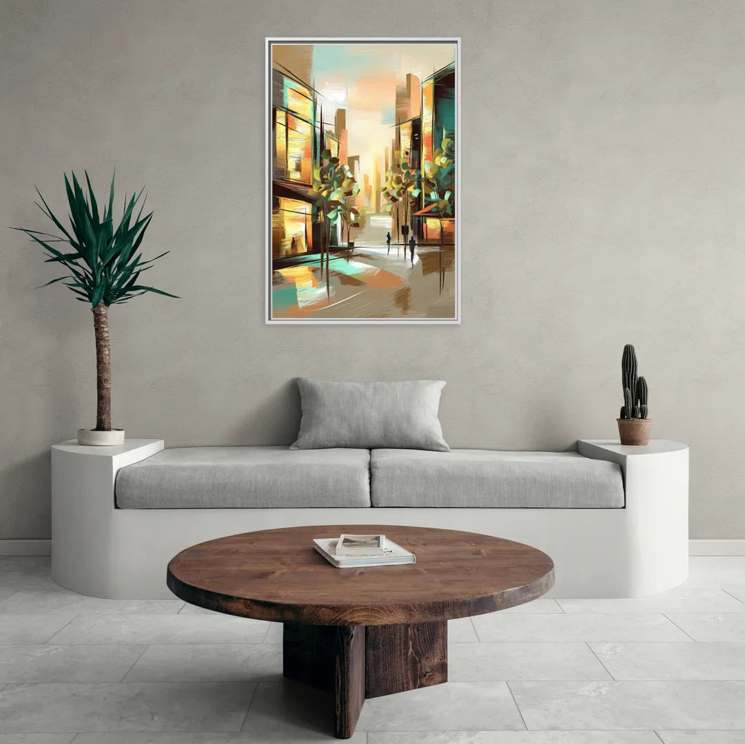 Greenville Urban Charm - Living Room White Frame Canvas