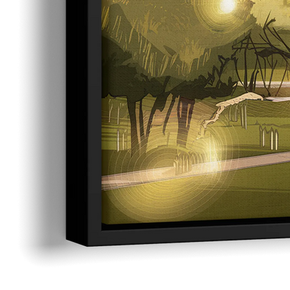 Austin Seaholm District - Close-Up Black Frame Canvas