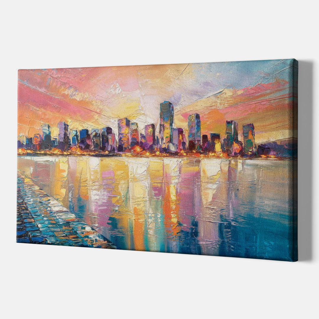 Boston Harbor Sunrise - Canvas Wall Art Indoor