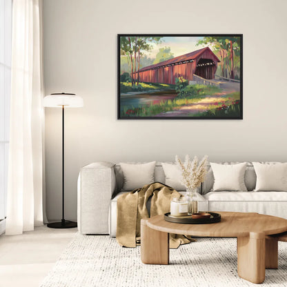 Ashland Covered Bridge - Living Room Black Frame Canvas