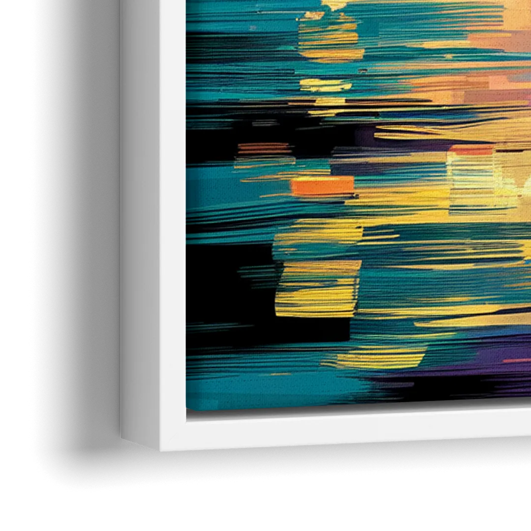 New Orleans Cityscape Reflections - Close-Up White Frame Canvas