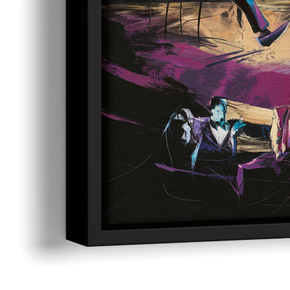 Memphis Blues Music Scene - Close-Up Black Frame Canvas