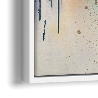 Providence Abstract Skyline - Close-Up White Frame Canvas