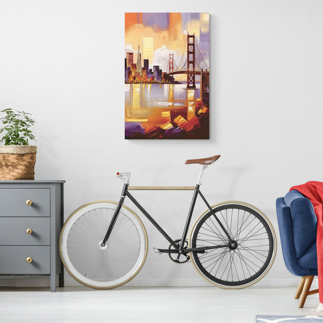 San Francisco Golden Hour Skyline - Canvas Wall Art Living Room