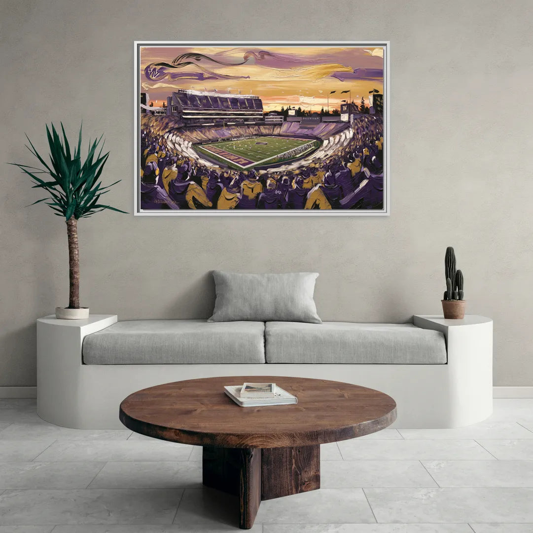 Washington Huskies Spirit - Living Room White Frame Canvas