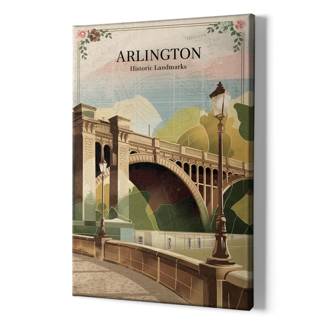 Arlington Historic Landmarks - Canvas Print Art Sides