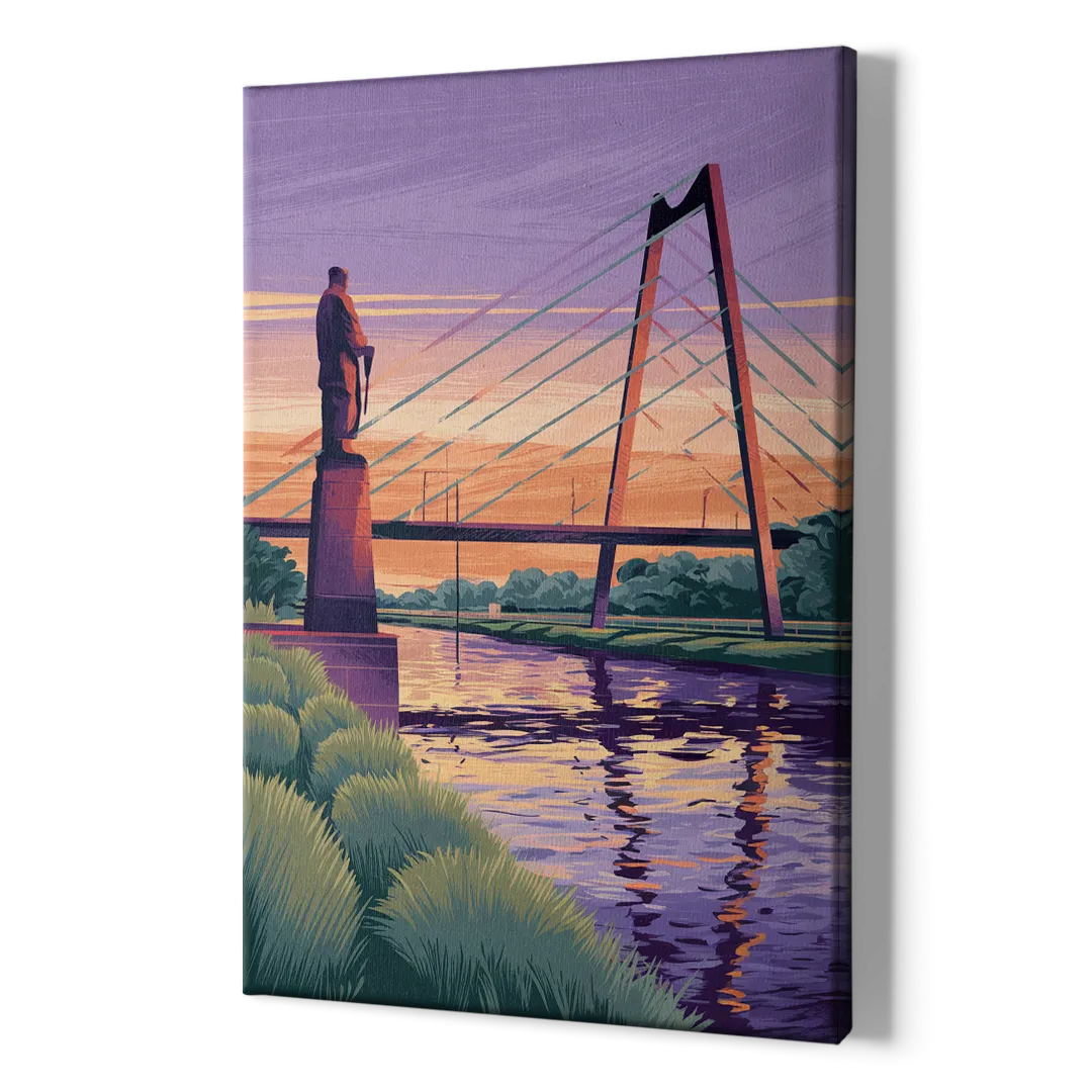 Wichita Riverfront Views - Canvas Print Art Sides