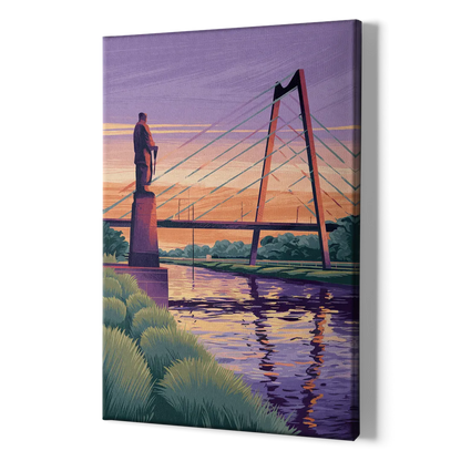 Wichita Riverfront Views - Canvas Print Art Sides