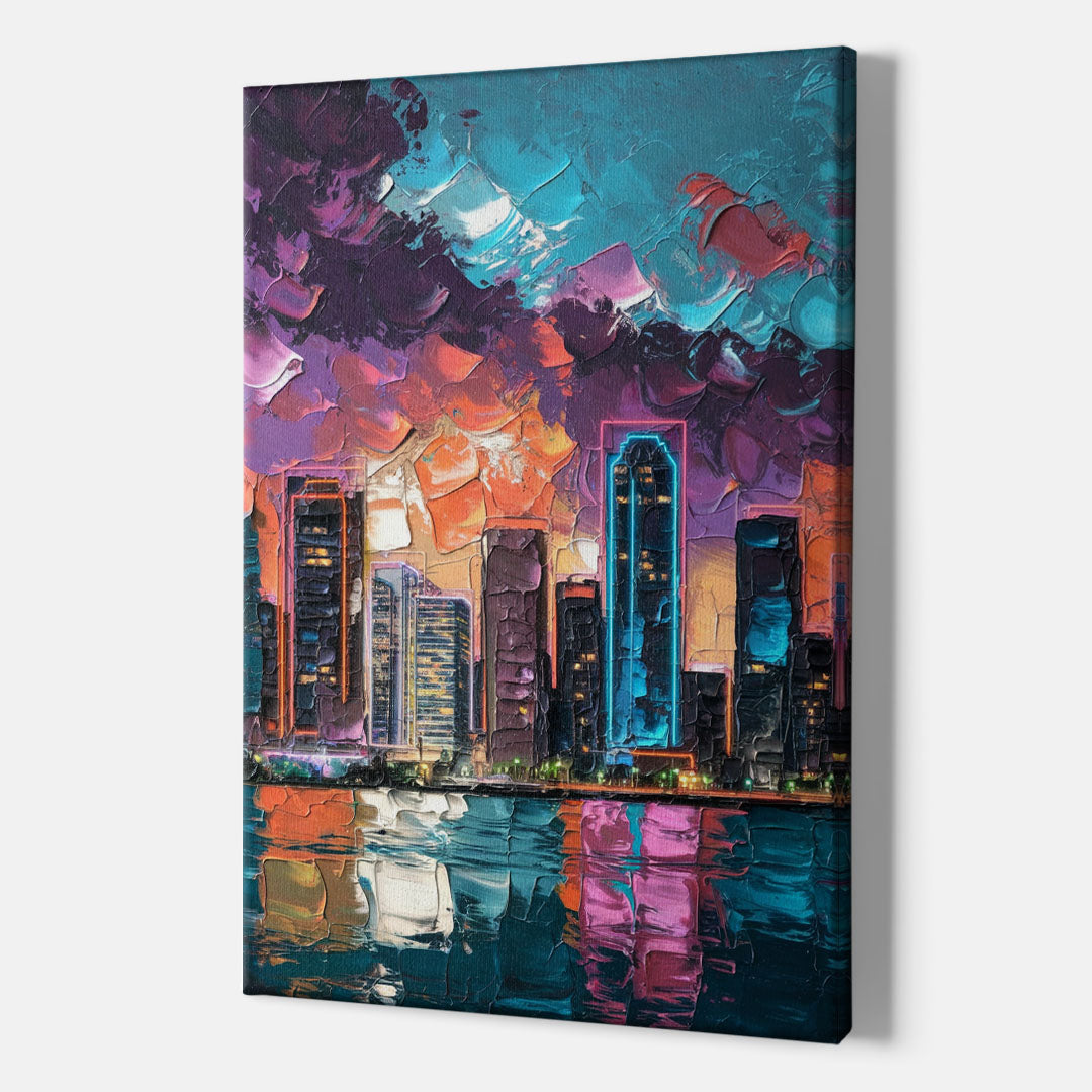 Miami Iconic Skyline - Canvas Wall Art Indoor