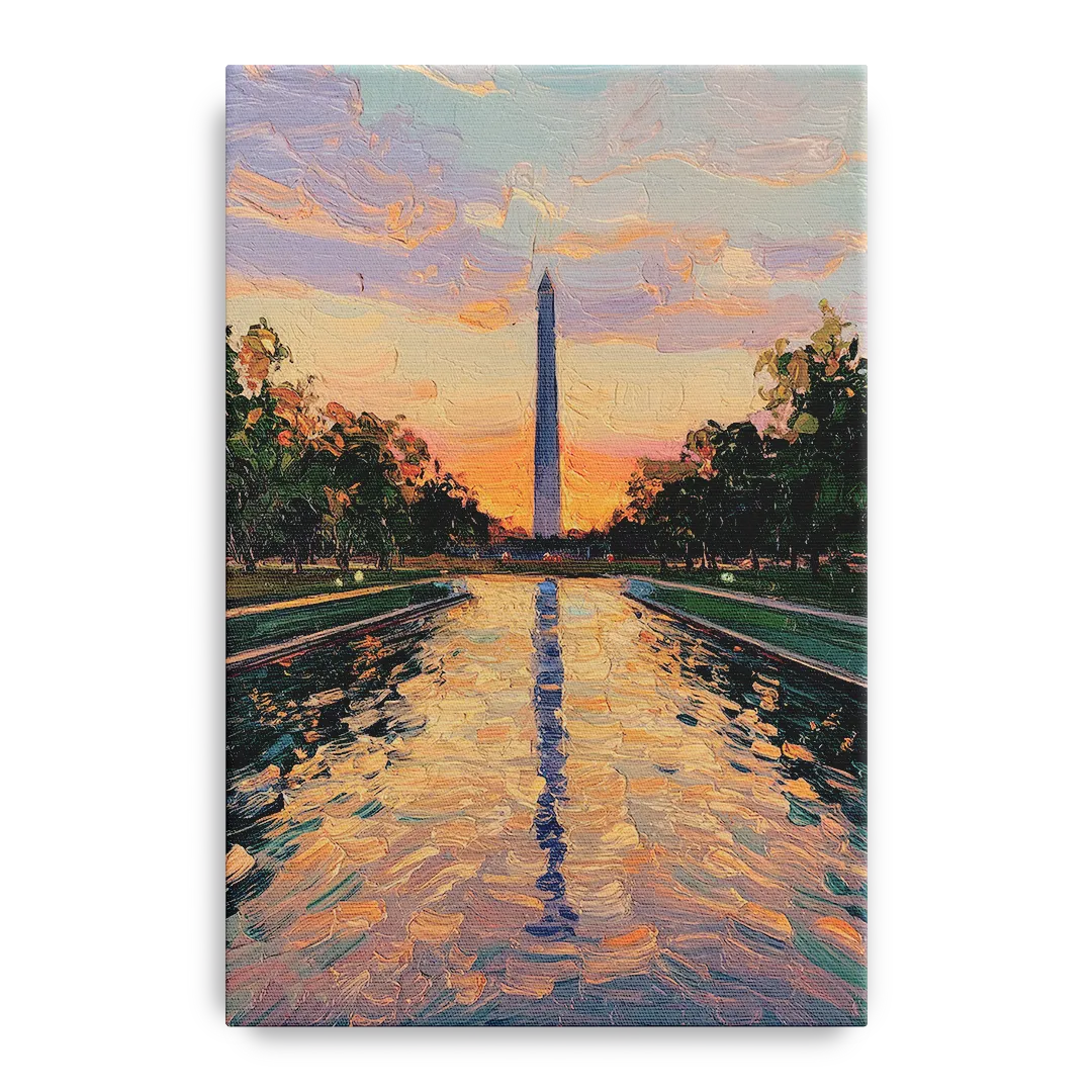 Washington Monument Reflection - Canvas Wall Art