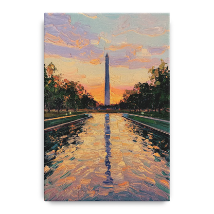 Washington Monument Reflection - Canvas Wall Art