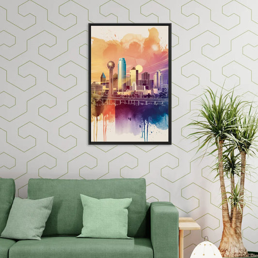 Dallas Texas Pride - Living Room Black Frame Canvas